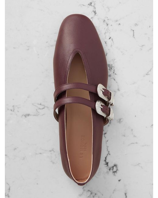 Le Monde Beryl Claudia Leather Mary-Jane Ballet Flats in Brown | Lyst