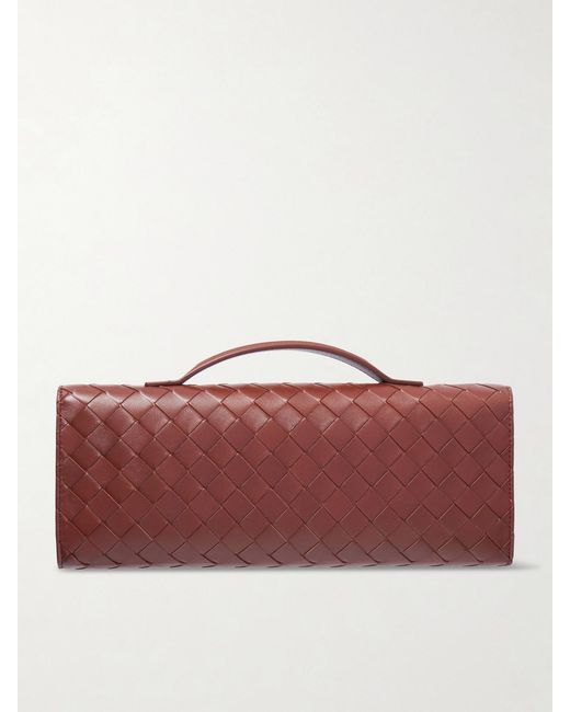 Bottega Veneta Red Andiamo Long Intrecciato Leather Clutch