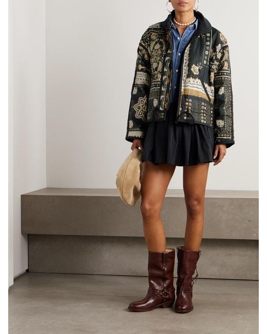 Isabel Marant Black Granger Padded Printed Shell Jacket