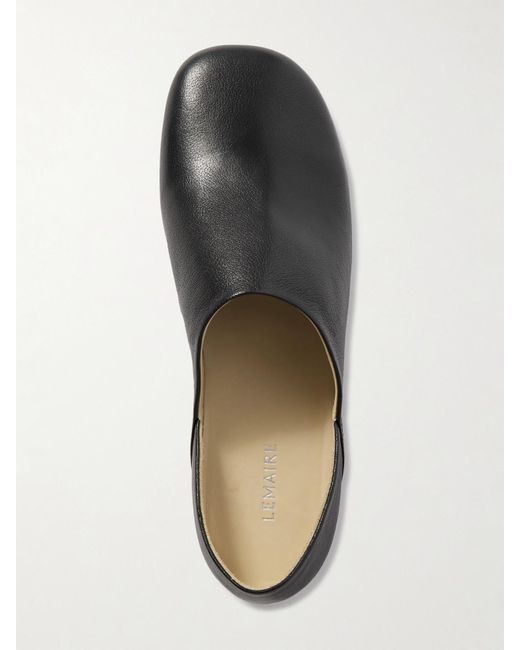 Lemaire Black Flache Schuhe Aus Vollnarbigem Leder