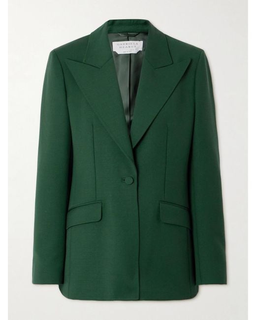 Gabriela Hearst Green Leiva Blazer Aus Wolle