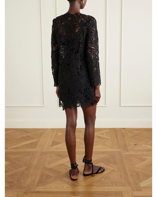Ulla Johnson Black Dita Lace Mini Dress