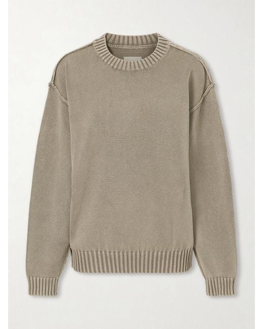Aimé Leon Dore Natural Inside-Out Crewneck Cotton Sweater