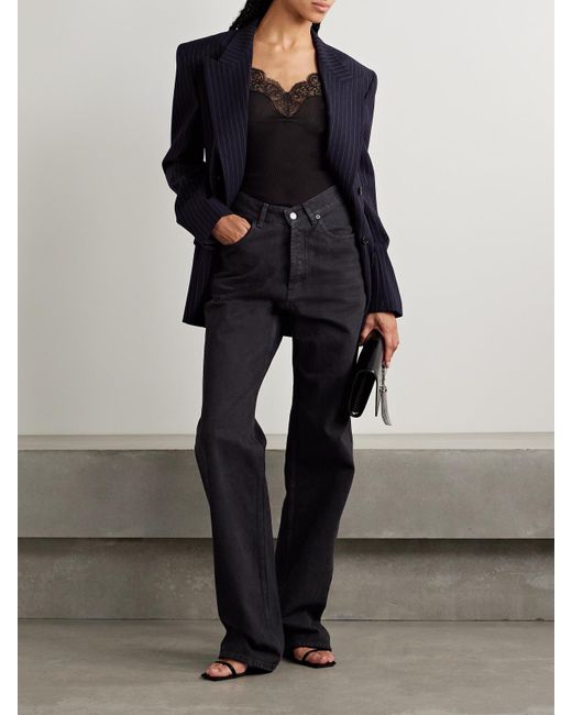 Saint Laurent Blue Hoch Sitzende Jeans