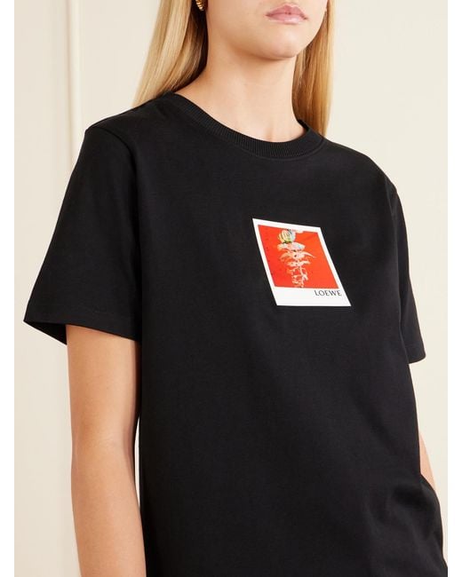 Loewe Black Appliquéd Cotton-Jersey T-Shirt