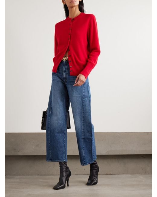Mother Blue The Half Pipe Ankle Mid-Rise Wide-Leg Jeans