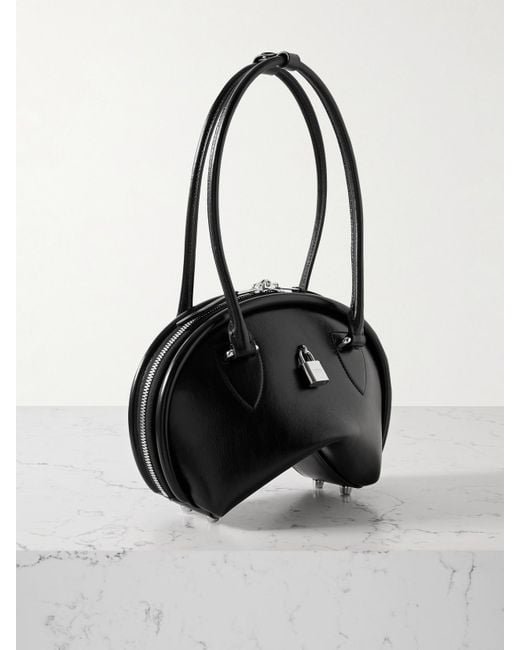 Acne Black Bowlina Schultertasche Aus Leder
