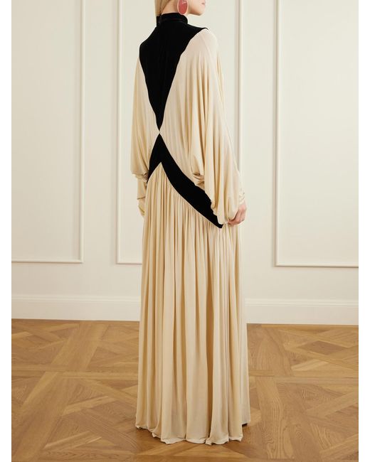 Zimmermann Natural Valiant Deco Batwing Satin-Blend Maxi Dress