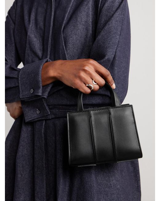 Max Mara Black Whitney Bag 2 Nano Pleated Leather Tote