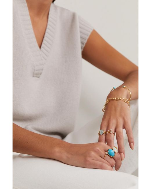 Ole Lynggaard Copenhagen Metallic Boho 18-Karat, Aquamarine And Diamond Ring