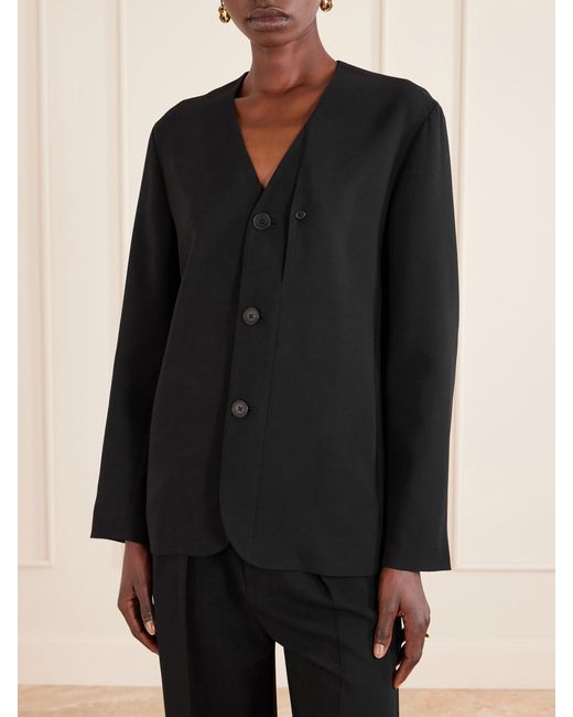 Kallmeyer Black Jamie Tie-Detailed Cady Blazer