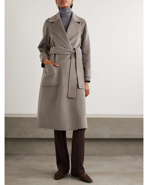 Joseph Gray Arline Belted Wool And Cashmere-Blend Coat