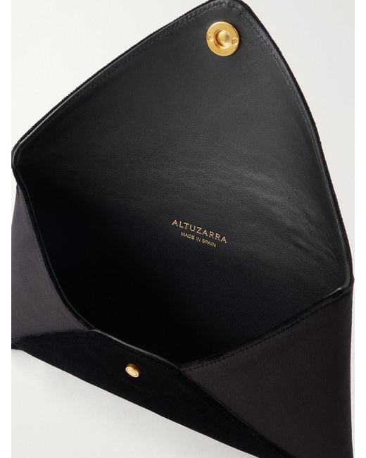 Altuzarra Black Envelope Velvet Clutch