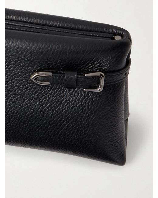 Brunello Cucinelli Black Textured-Leather Clutch