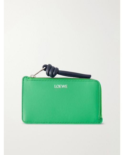 Loewe Green Knot Leather Cardholder