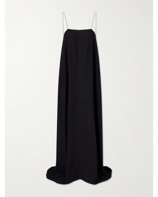 Ralph Lauren Black Erickson Satin Maxi Dress