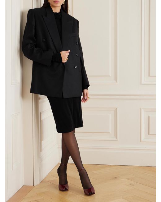 Saint Laurent Black Doppelreihiger Blazer Aus Kaschmir-Twill