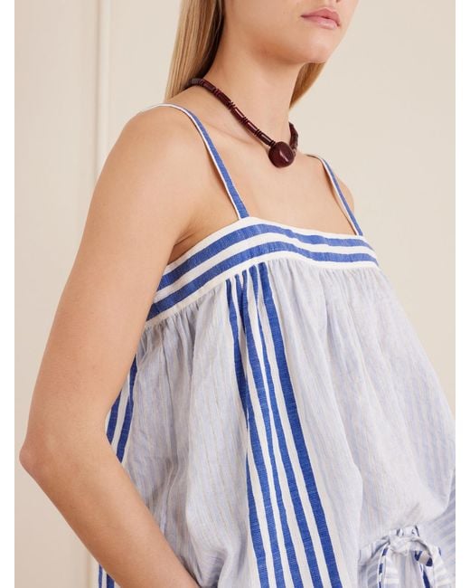 Lemlem Blue Thea Cotton Tank Top