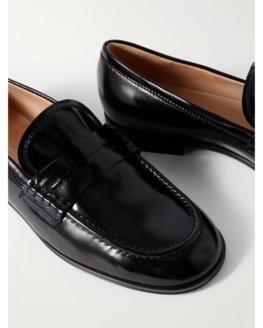 Gianvito Rossi Black Georgie Patent-Leather Loafers