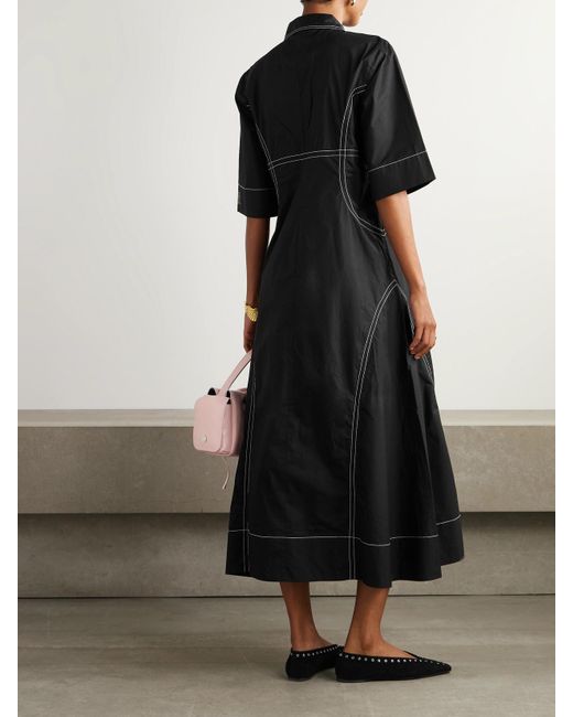knee length dresses for ladies Cotton Poplin Midi Dress | GANNI