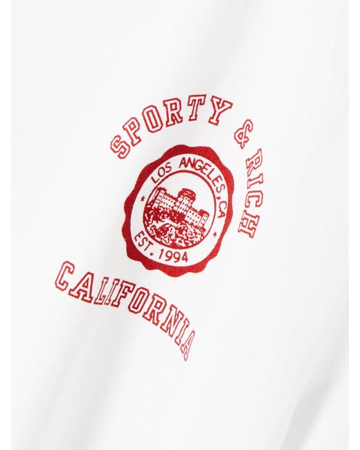 Sporty & Rich White California Printed Cotton-Jersey T-Shirt