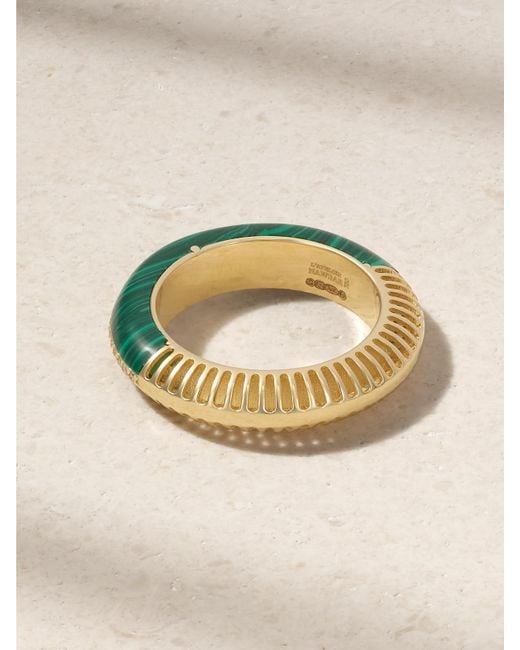 L'Atelier Nawbar Green Bombay Ray 18-Karat, Malachite And Diamond Ring
