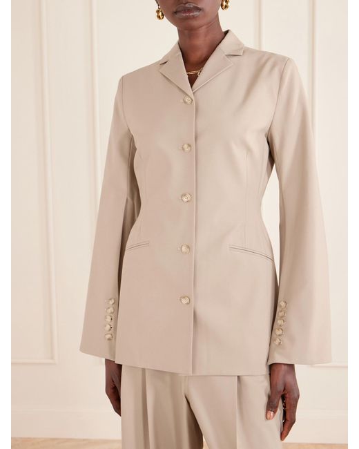 Kallmeyer Natural Benny Wool-Blend Grain De Poudre Blazer