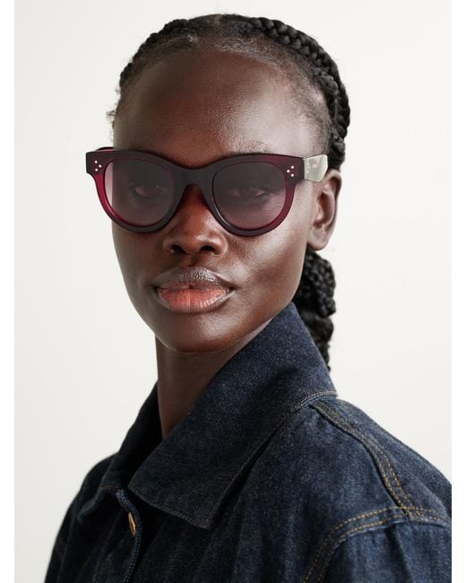 Céline Purple Round-Frame Acetate Sunglasses