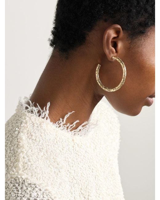 Sydney Evan Natural Large Icon Wallpaper 14-Karat Hoop Earrings