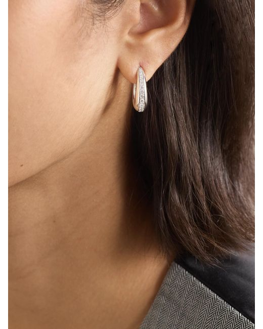 ANANYA Natural Chakra Icon 18-Karat Diamond Hoop Earrings