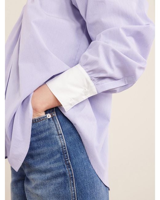Maison Mayle Purple Val D'Isere Striped Cotton Blouse
