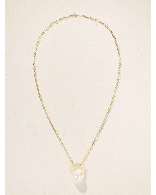 Mizuki Natural 18-Karat, Pearl And Diamond Necklace