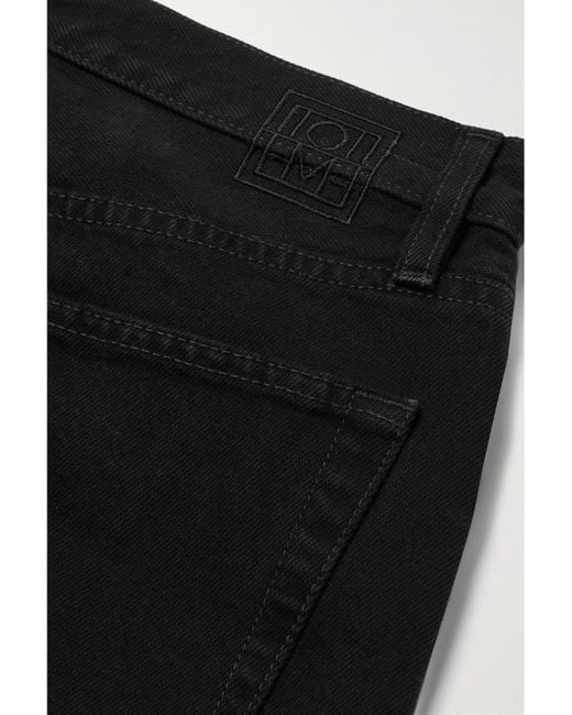 Totême Black Classic Cut High-Rise Straight-Leg Organic Jeans