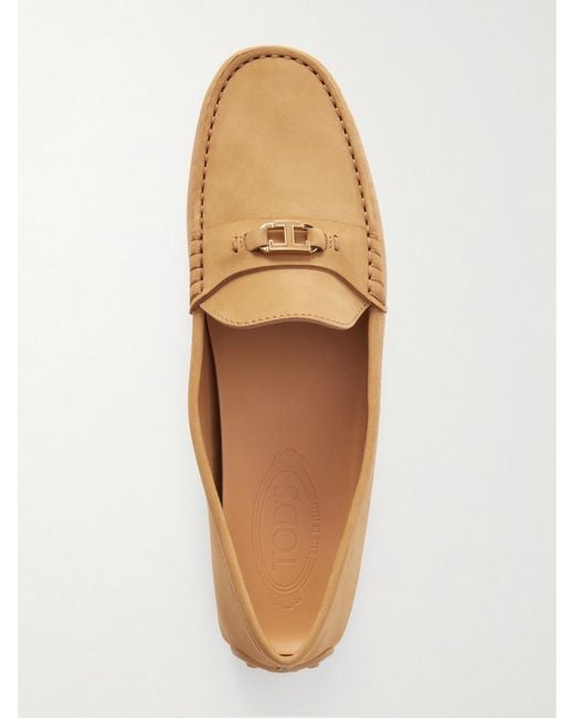 Tod's Natural Gomma 10L Suede Loafers