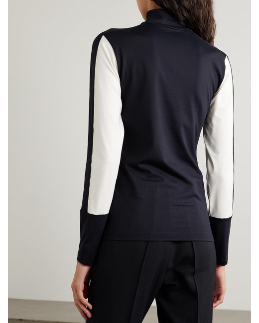 Bogner Black Elissa Intarsia Knit-Trimmed Stretch-Jersey Base Layer