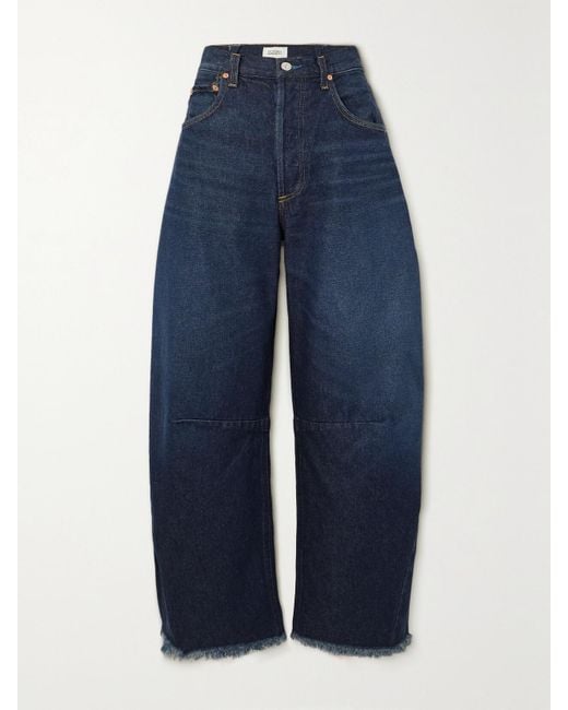 Jean Large Taille Haute Effilé Horseshoe Citizens of Humanity en coloris Blue