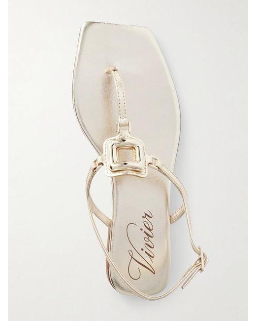 Roger Vivier Natural Viv By The Sea Sandalen Aus Metallic-Leder