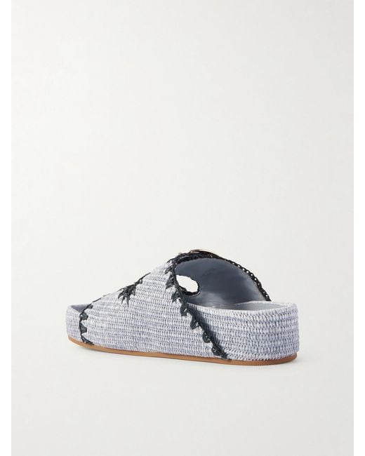 Loeffler Randall Blue Nico Raffia Sandals
