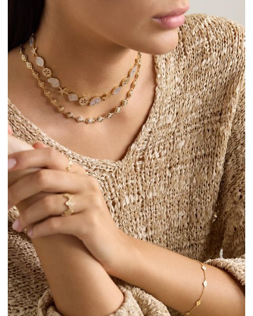 Sydney Evan Natural Sea Life 18-Karat And Diamond Necklace