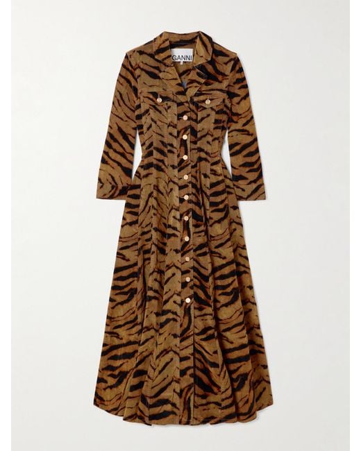 white christmas dresses Leopard Print Denim Mini Dress – THAHAB KW main image 1