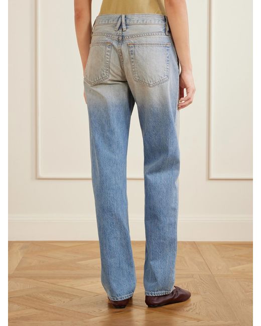 SLVRLAKE Denim Blue Ellie Low-Rise Straight-Leg Jeans