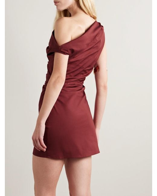 Staud Red Phare Minikleid Aus Popeline Aus Einer Baumwollmischung Mit Raffungen