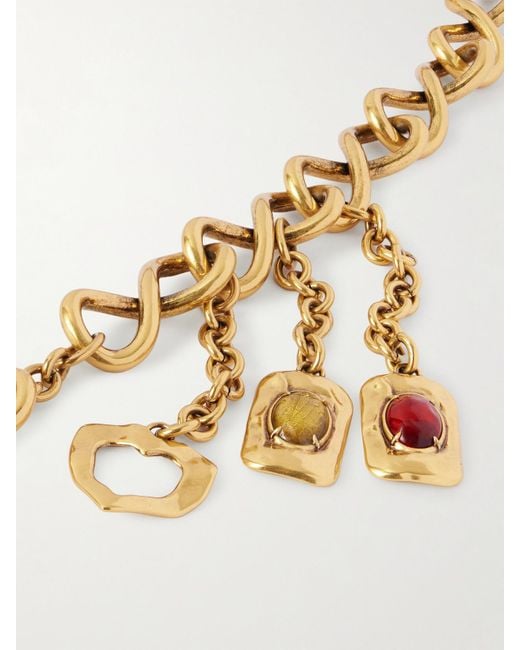 Saint Laurent Metallic Tone And Resin Chain Belt