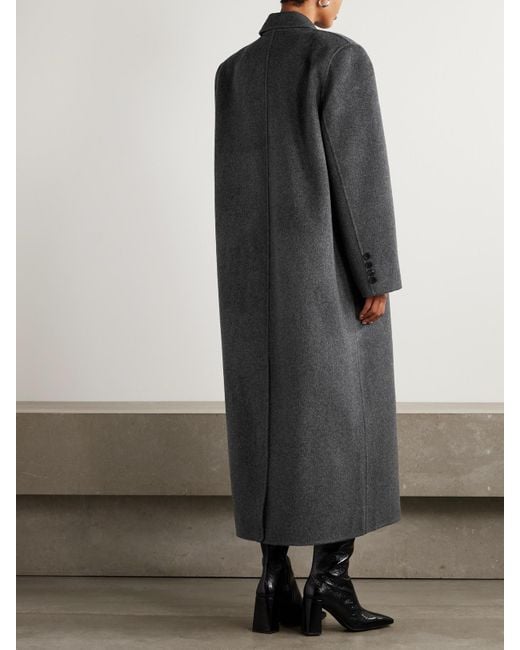 Frankie Shop Black Gaia Double-Breasted Wool-Blend Coat