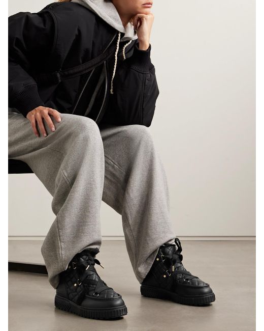 Sorel Black One Alpine Lux Fleece-Lined Quilted Leather Ankle Boots