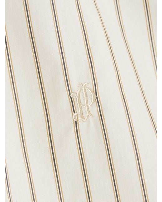 James Purdey & Sons Natural Striped Cotton And Silk-Blend Shirt