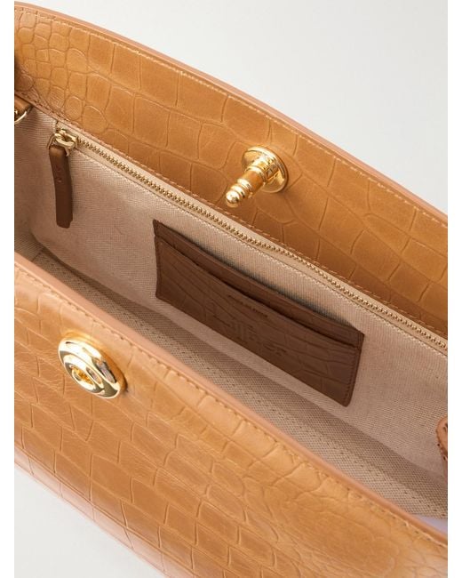 Liffner Natural Pushlock Croc-Effect Leather Clutch