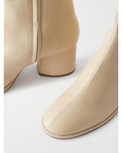 Aeyde Natural Ayla Leather Ankle Boots