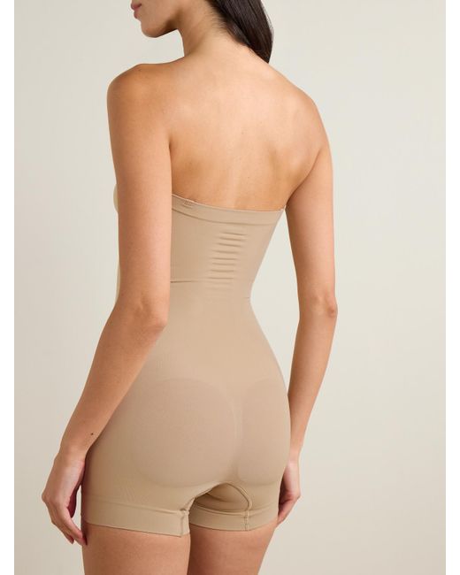 Skims Natural Seamless Sculpt Strapless Shortie Bodysuit – Clay – Body