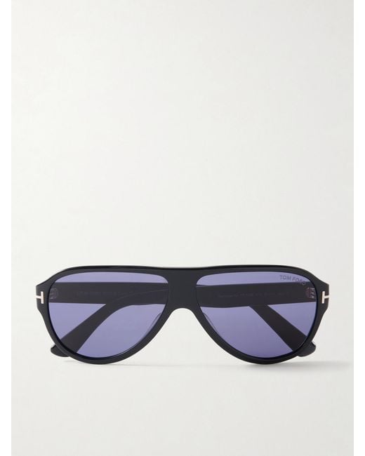 Tom Ford Blue Samuele Aviator-Style Acetate Sunglasses